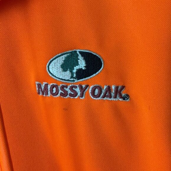 Blaze Orange Mossy Oak Hunting Pull Over Sweatshirt Hoodie Men M Polyest… - Picture 4 of 7